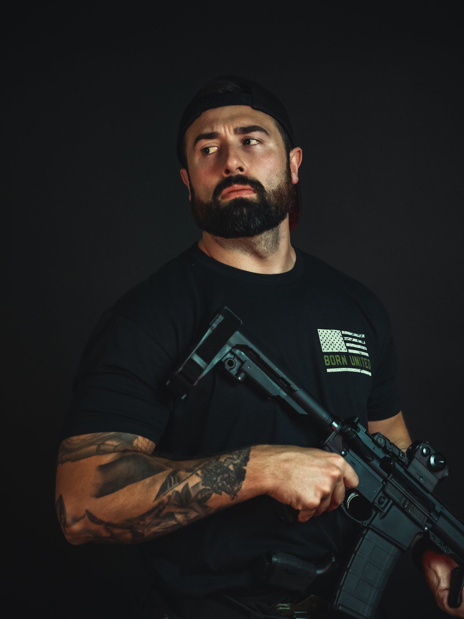 born united - savage operations tee front on model