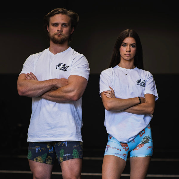 tango charlie - men's performance training shorts tropic thunder front