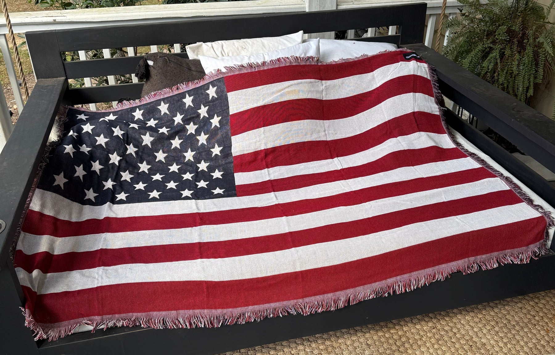 born united - american flag jacquard blanket