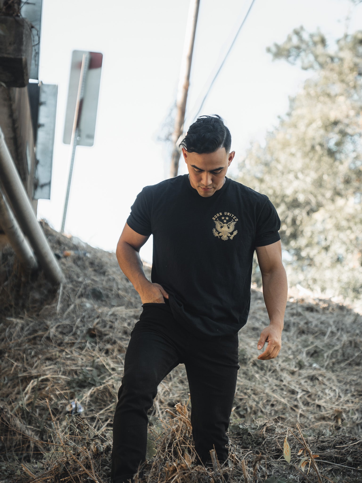 born united - e pluribus unum tee front on model