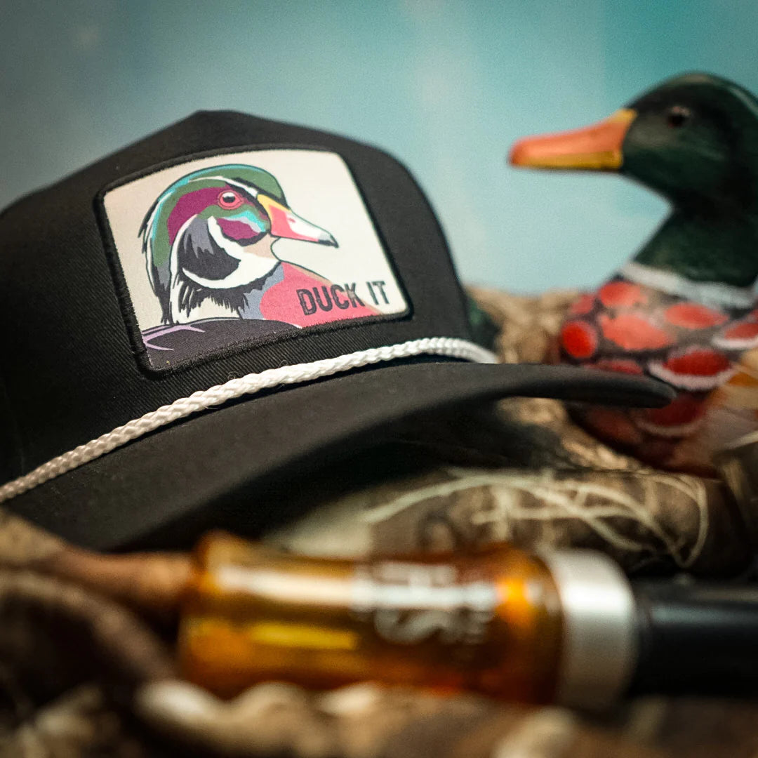 mucker bucket - duck it og wood duck curved snapback hat