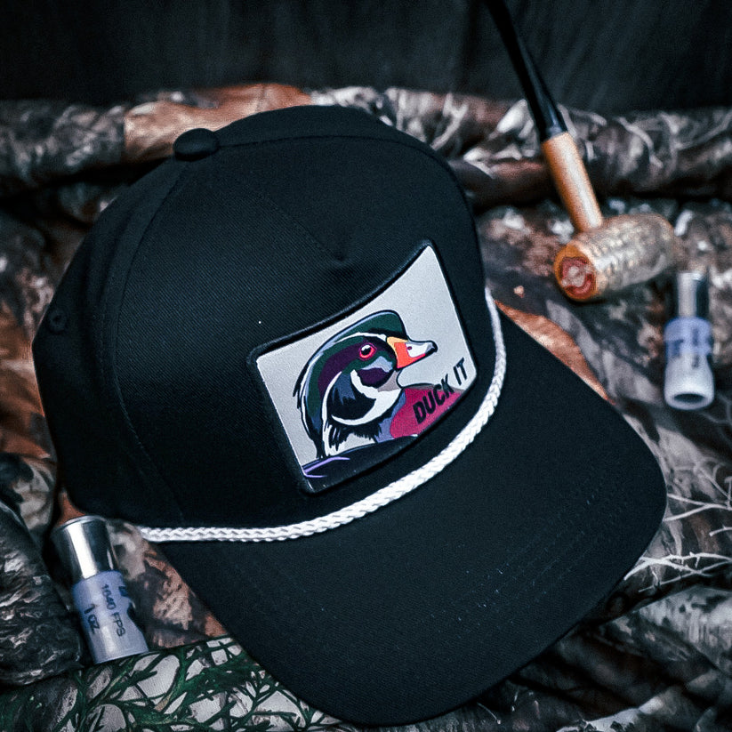 mucker bucket - duck it og wood duck hat top view