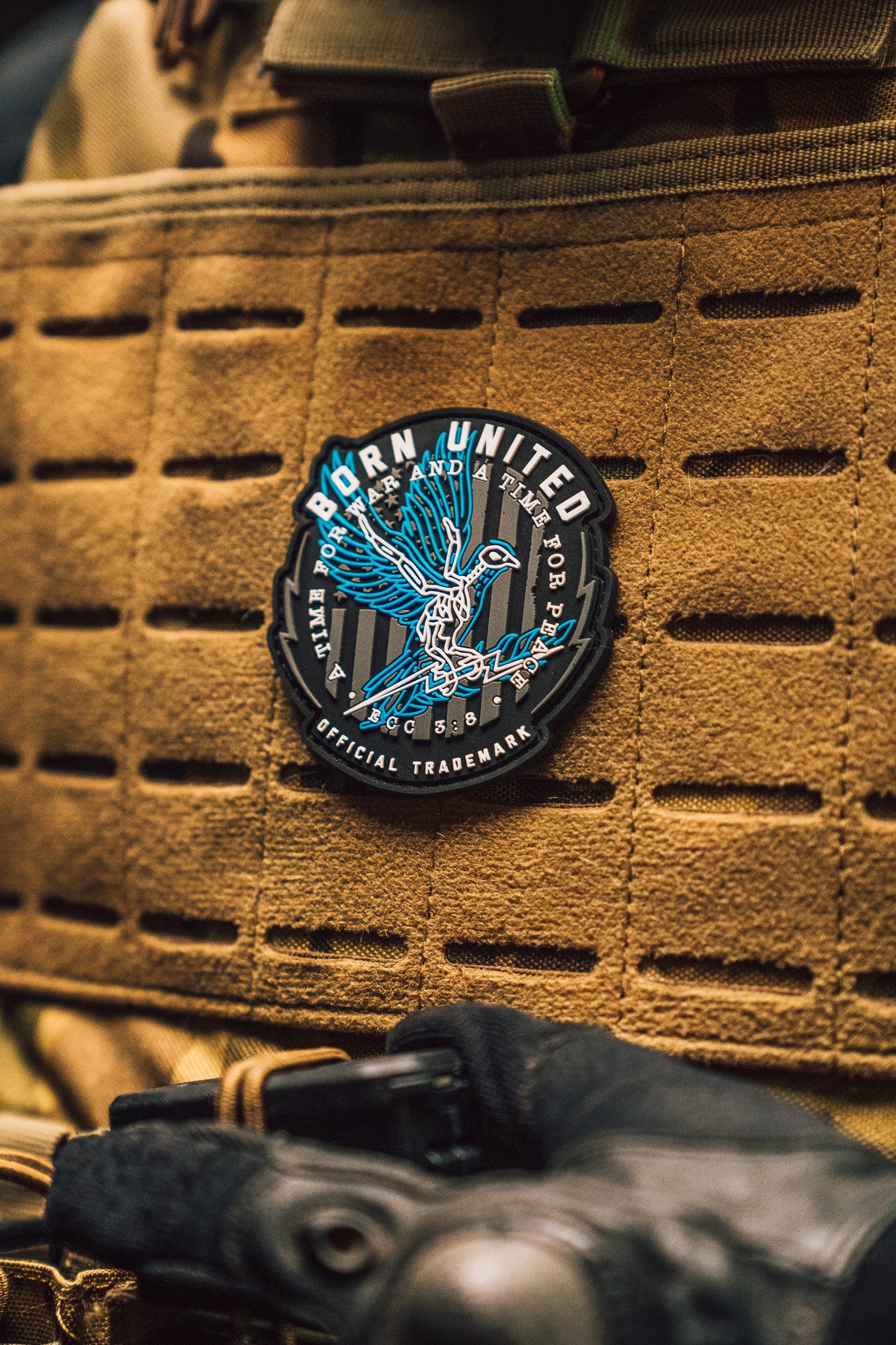 born united - war and peace pvc patch on clothing