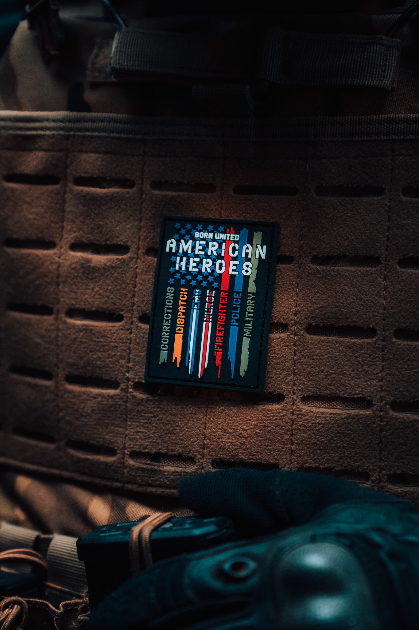born united - american heroes first responders patch
