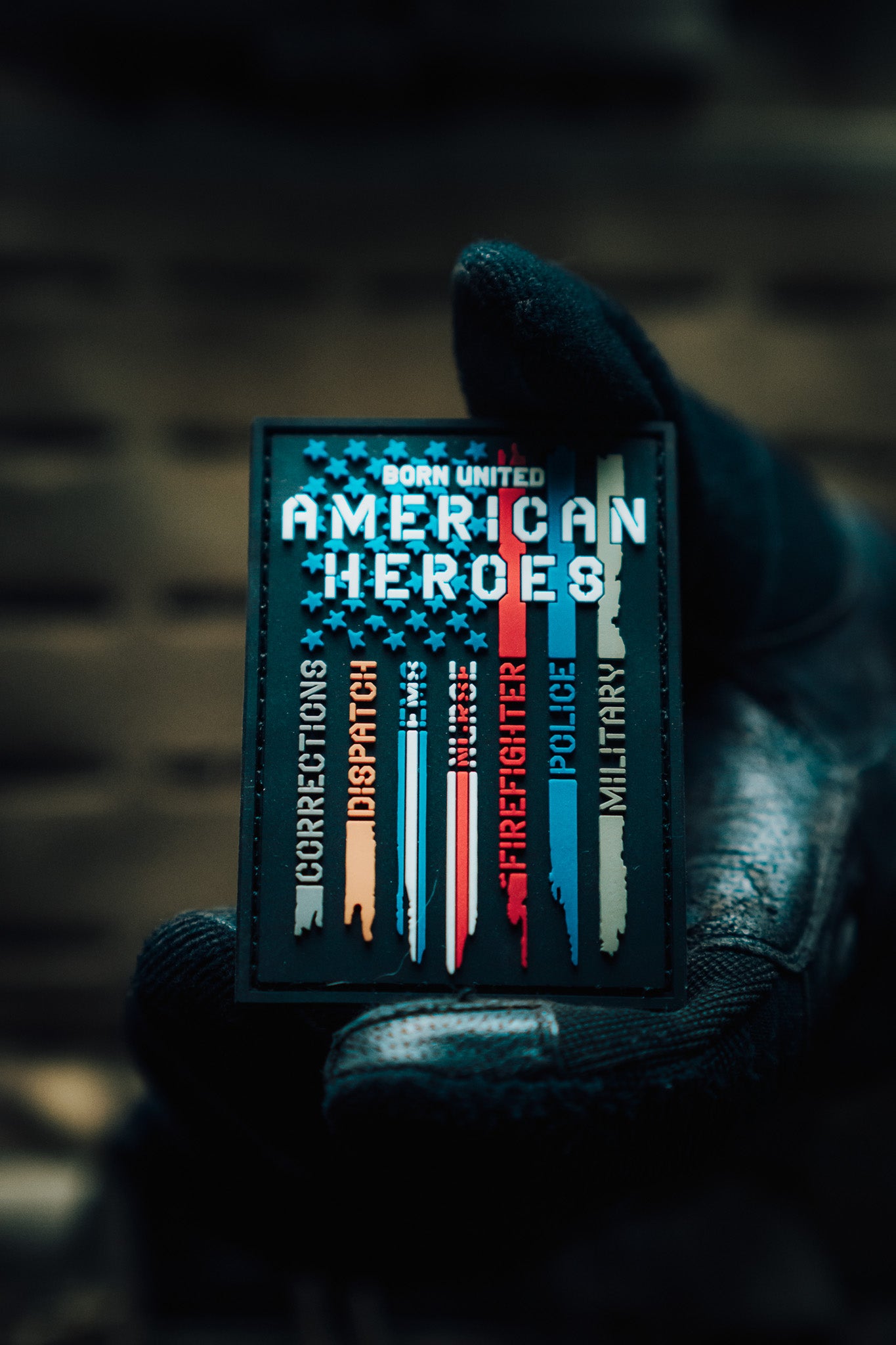 born united - american heroes pvc patch