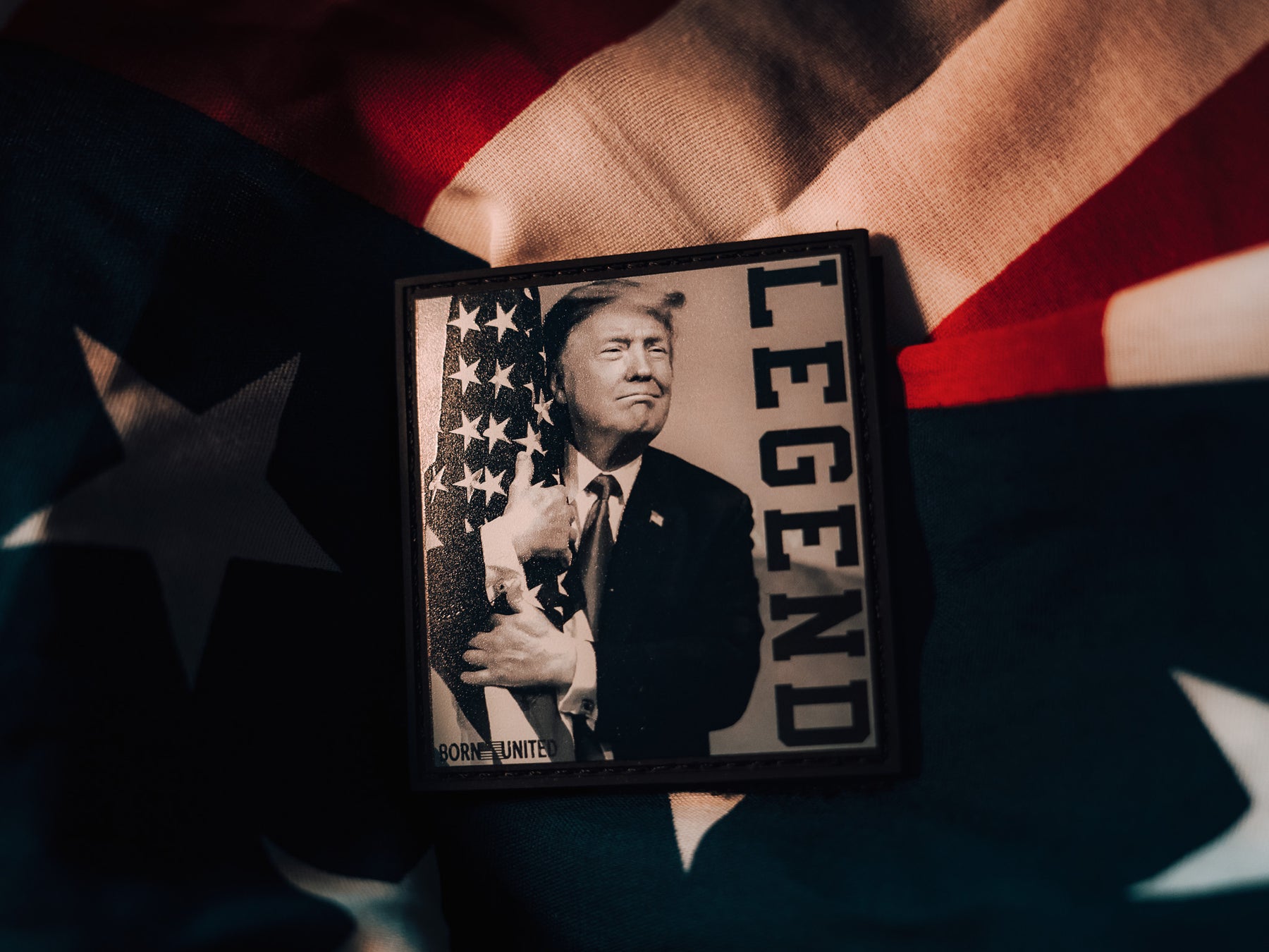 born united - american flag trump patch