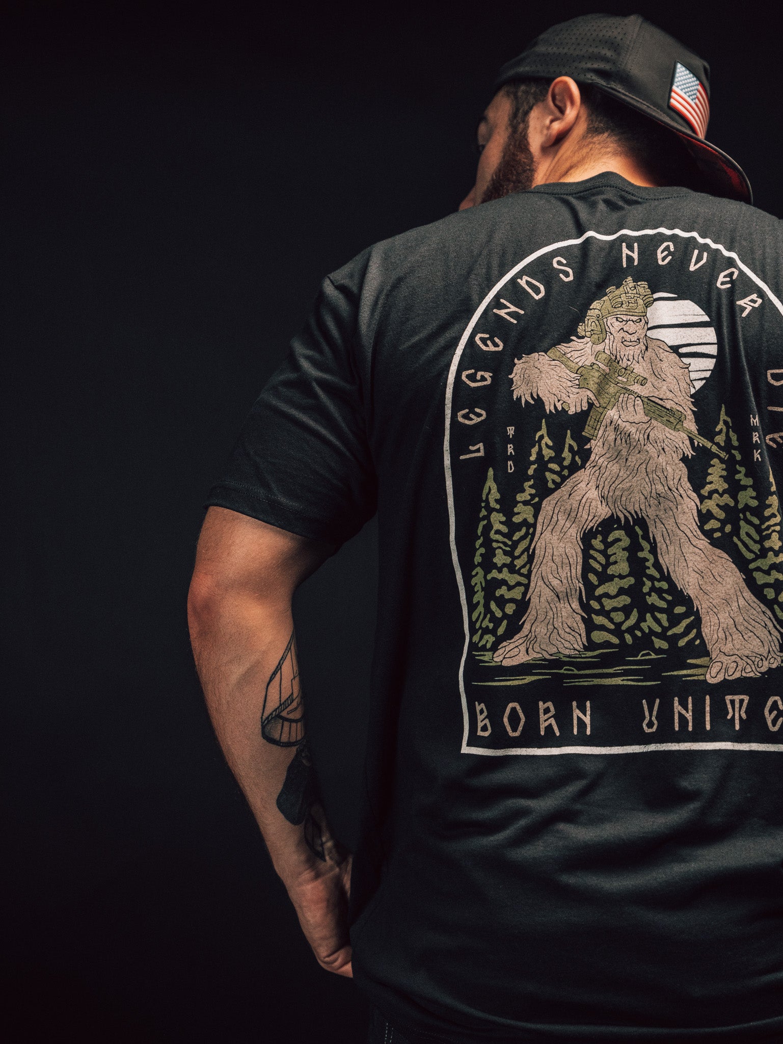 born united - legends never die t-shirt on model