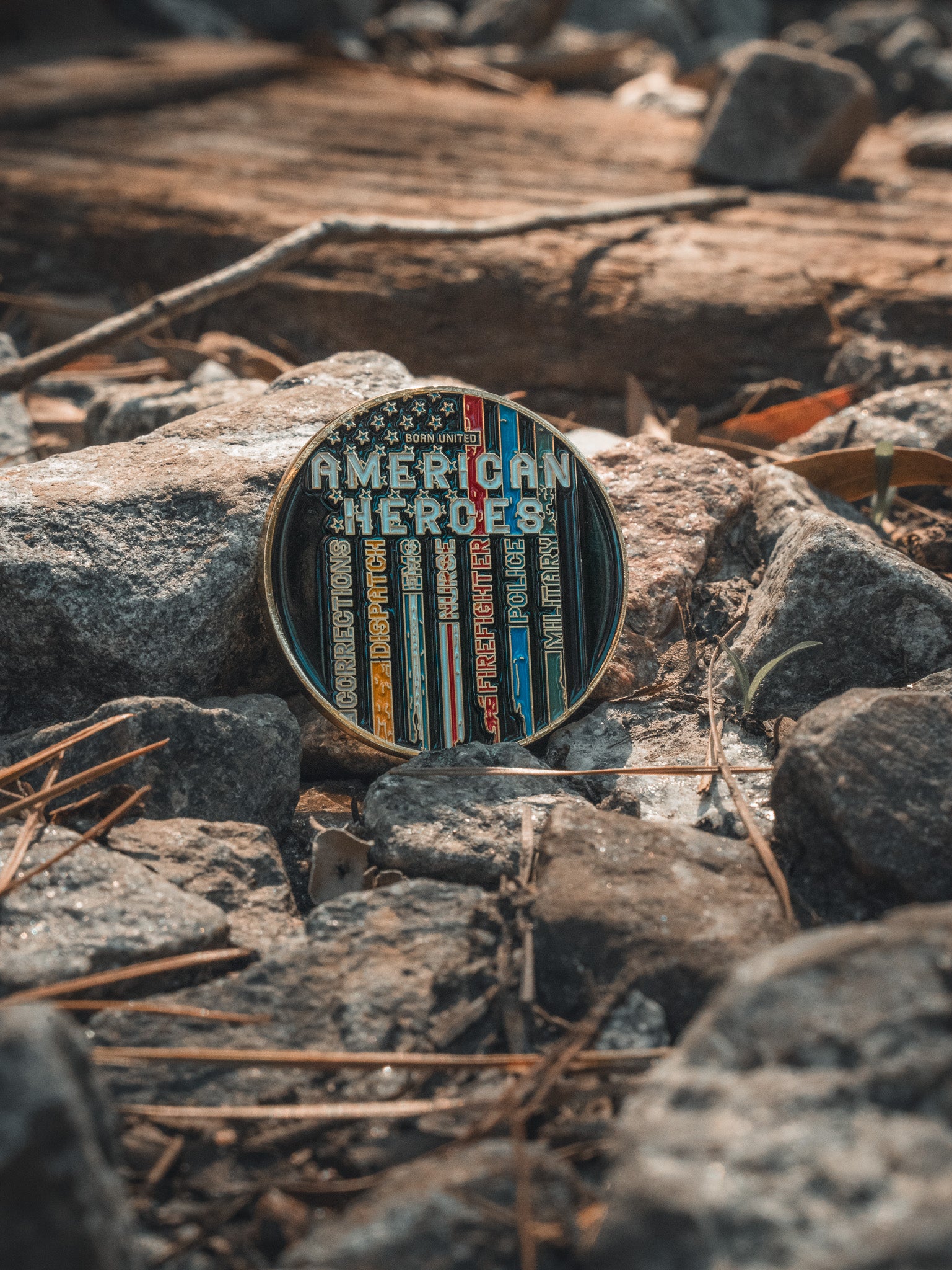 born united - american heroes first responders challenge coin