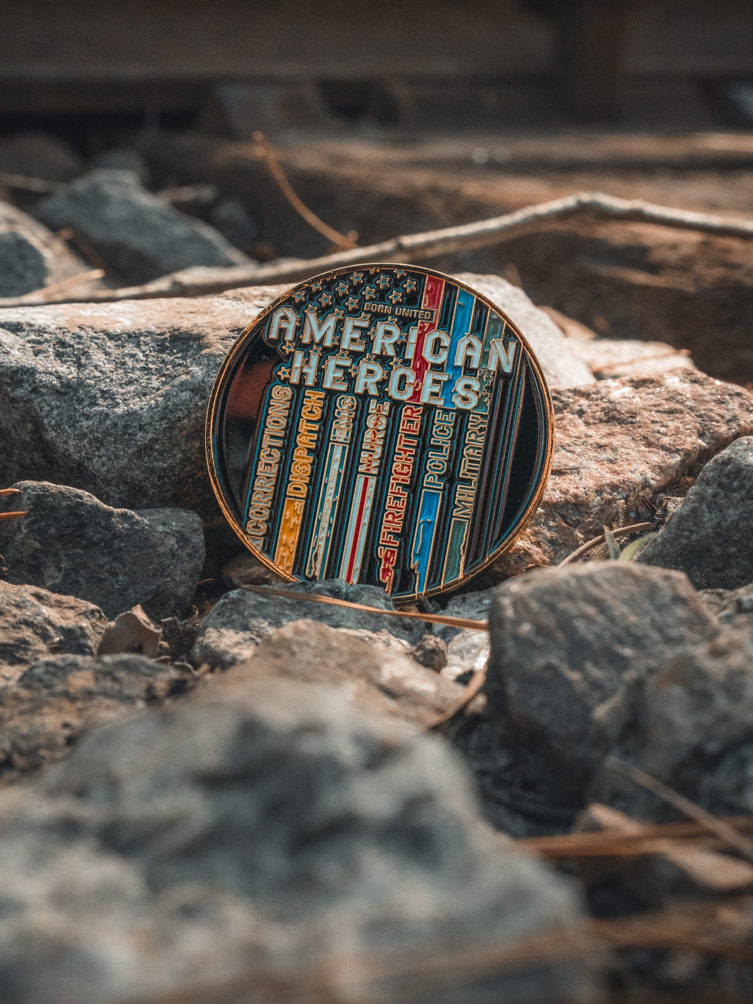 born united - american heroes challenge coin