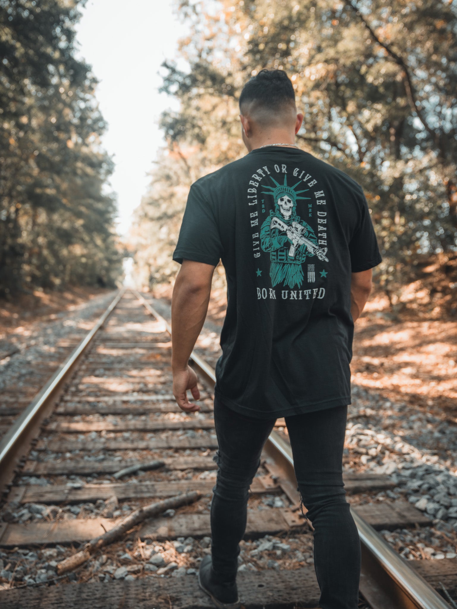 born united - black liberty or death t-shirt back