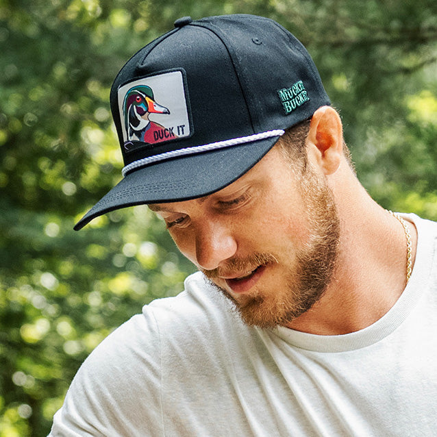 mucker bucket - duck it og wood duck hat side on model