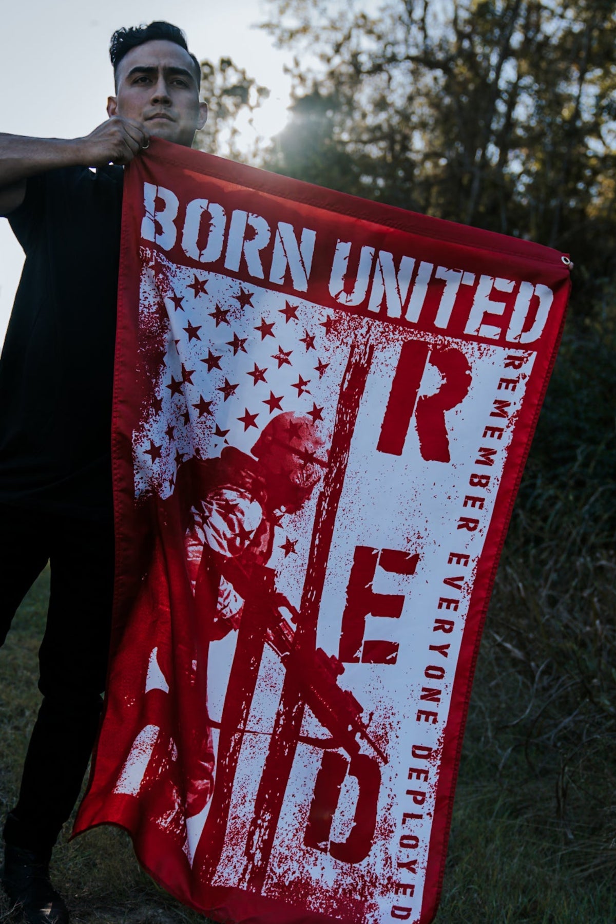 born united - red friday military flag