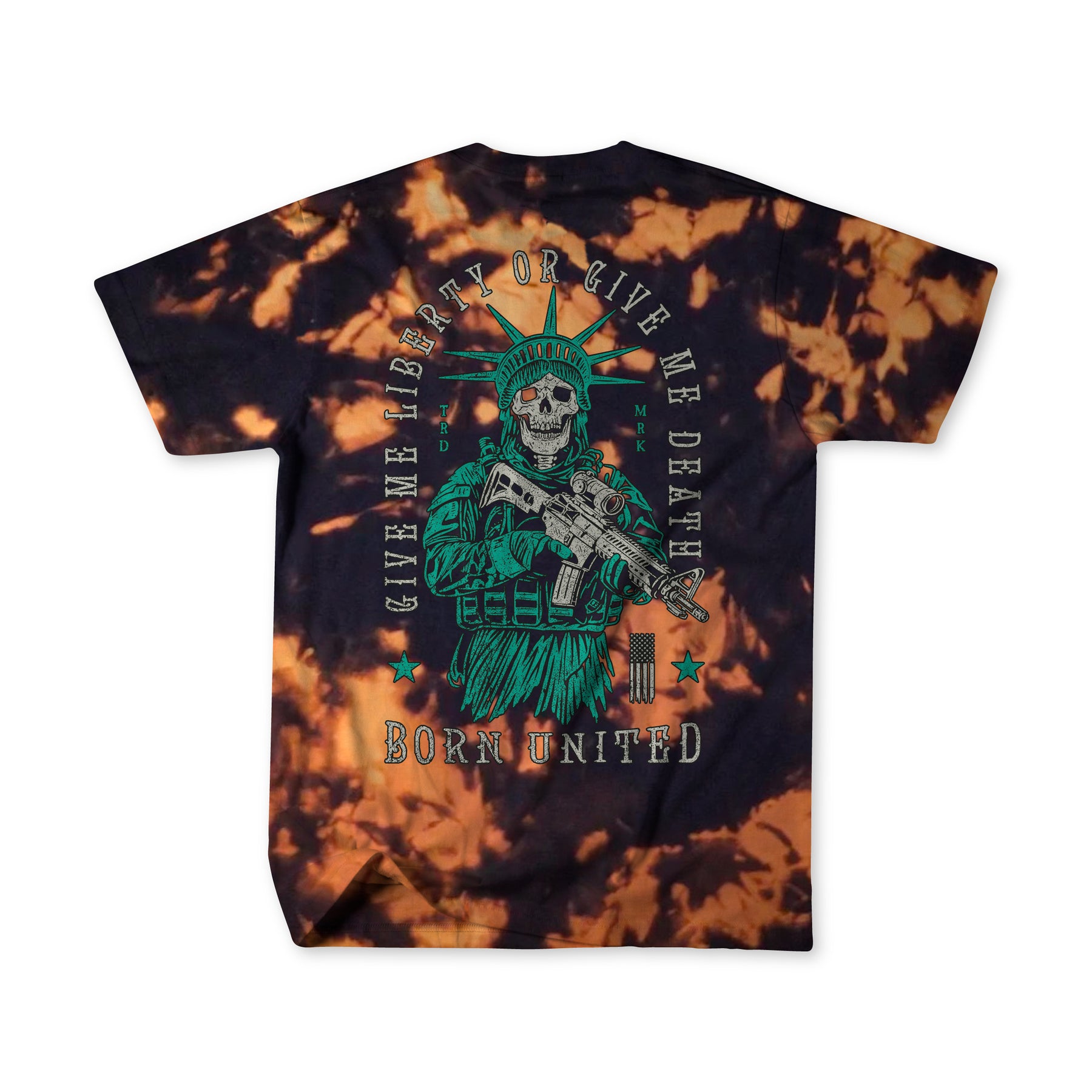 born united - bleach wash liberty or death t-shirt