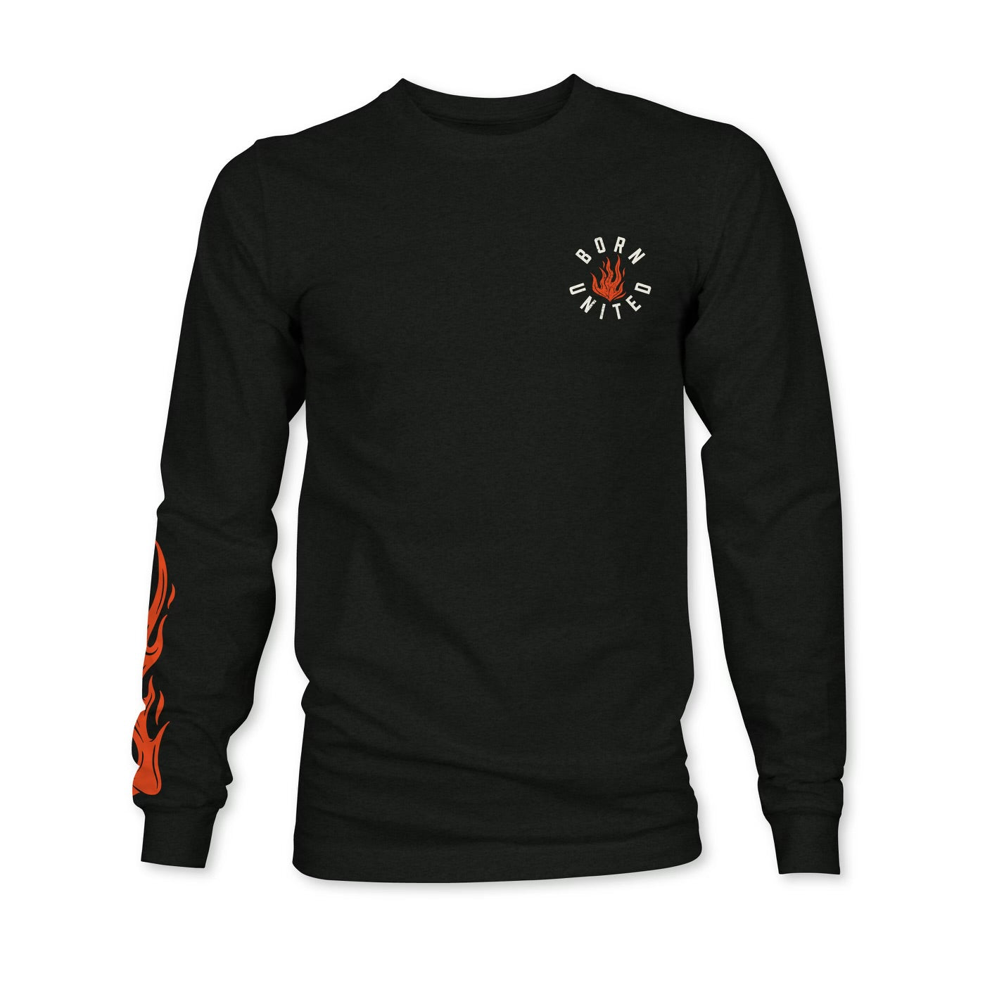 born united - burning bridges long sleeve shirt front