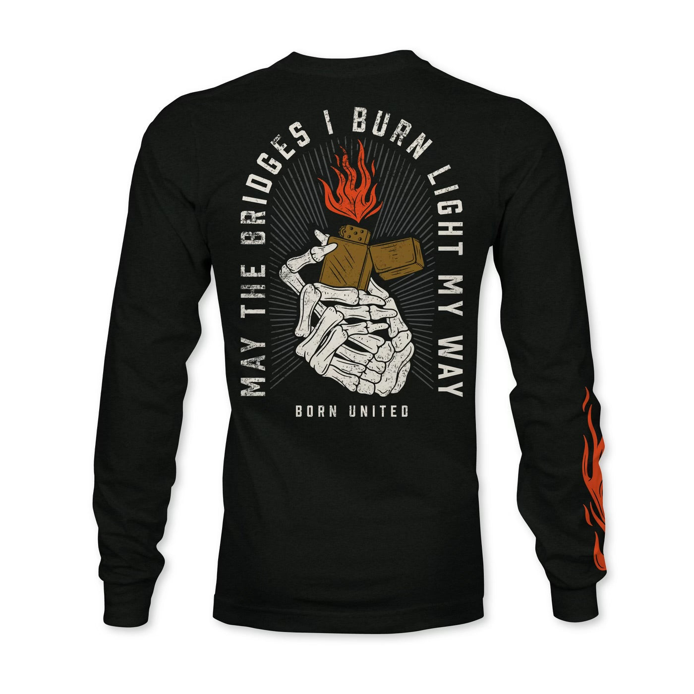 born united - burning bridges long sleeve shirt back