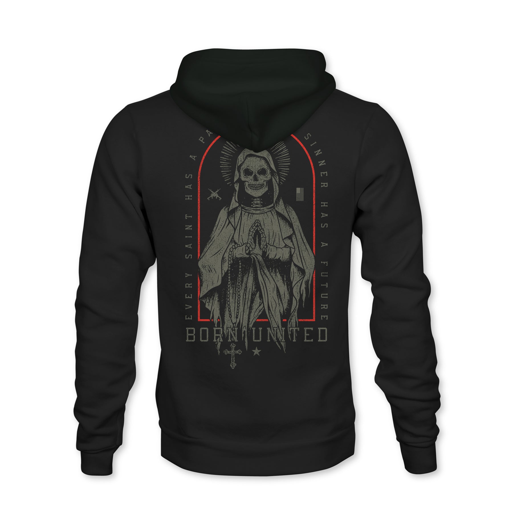 born united - saints and sinners og hoodie back