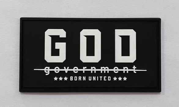 born united - god over government pvc patch