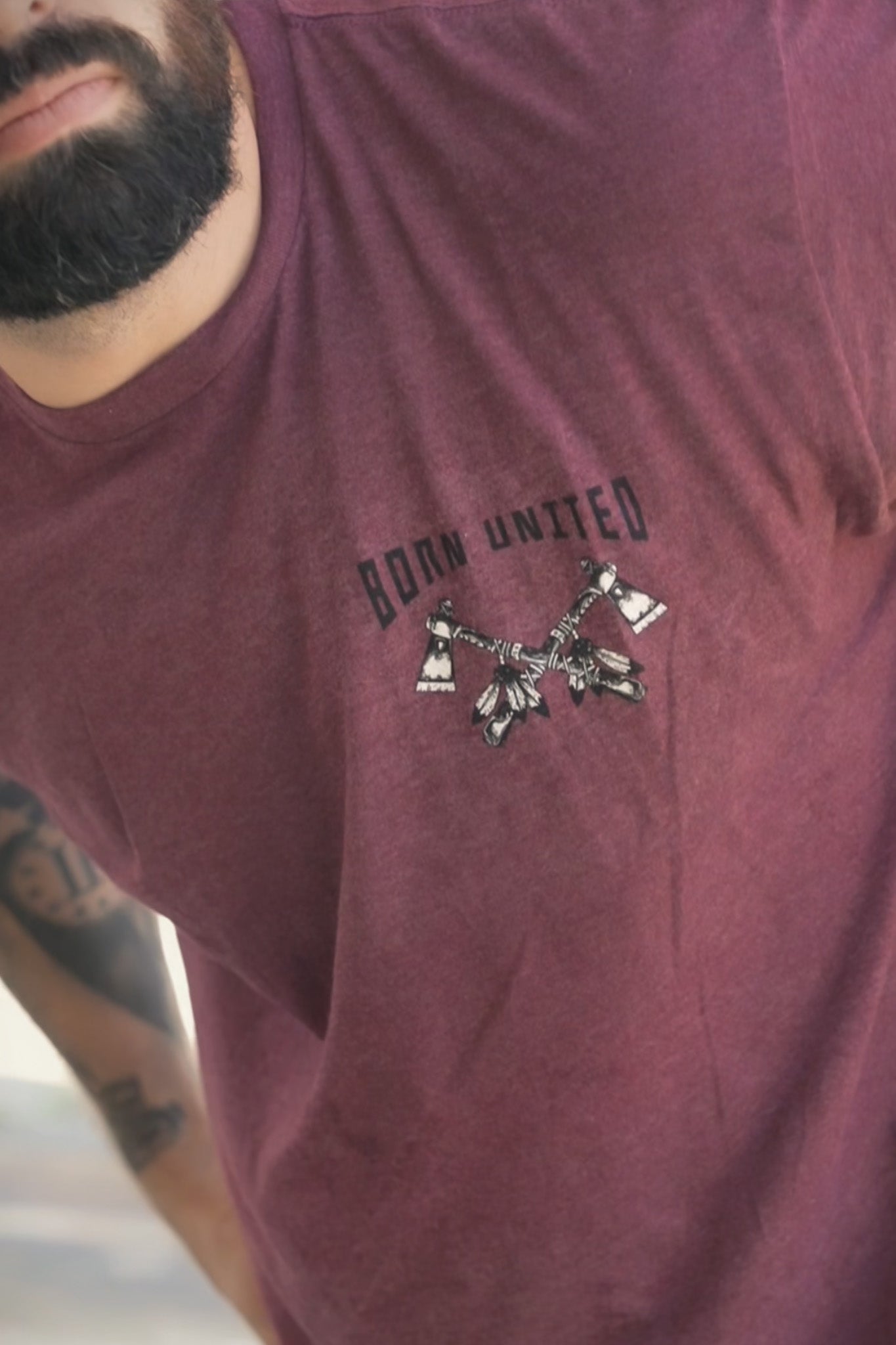 born united - tomahawk logo t-shirt