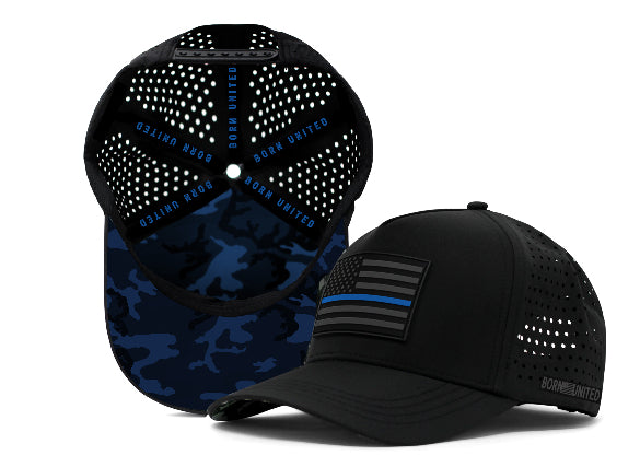 born united - premium thin blue line flag snapback