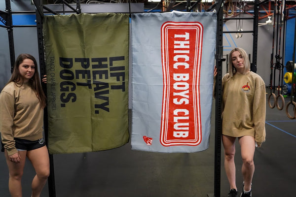 tango charlie - lift heavy pet dogs flag at gym