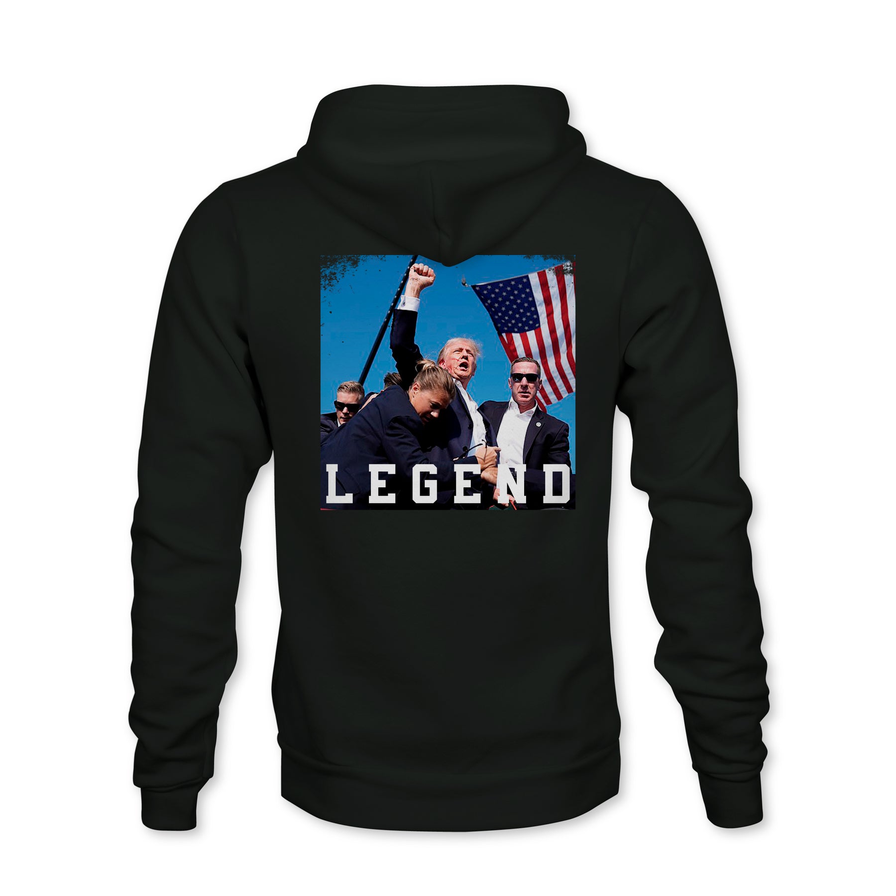 born united - forever legend black trump hoodie