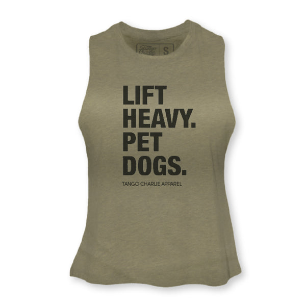 tango charlie - women's lift heavy pet dogs cropped tank top