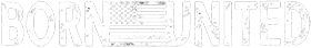 Text reading BORN UNITED with the letters filled in by the American flag design.