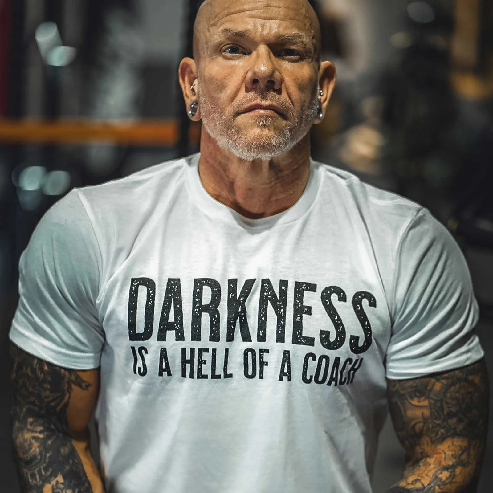 tango charlie - darkness is a hell of a coach t-shirt white