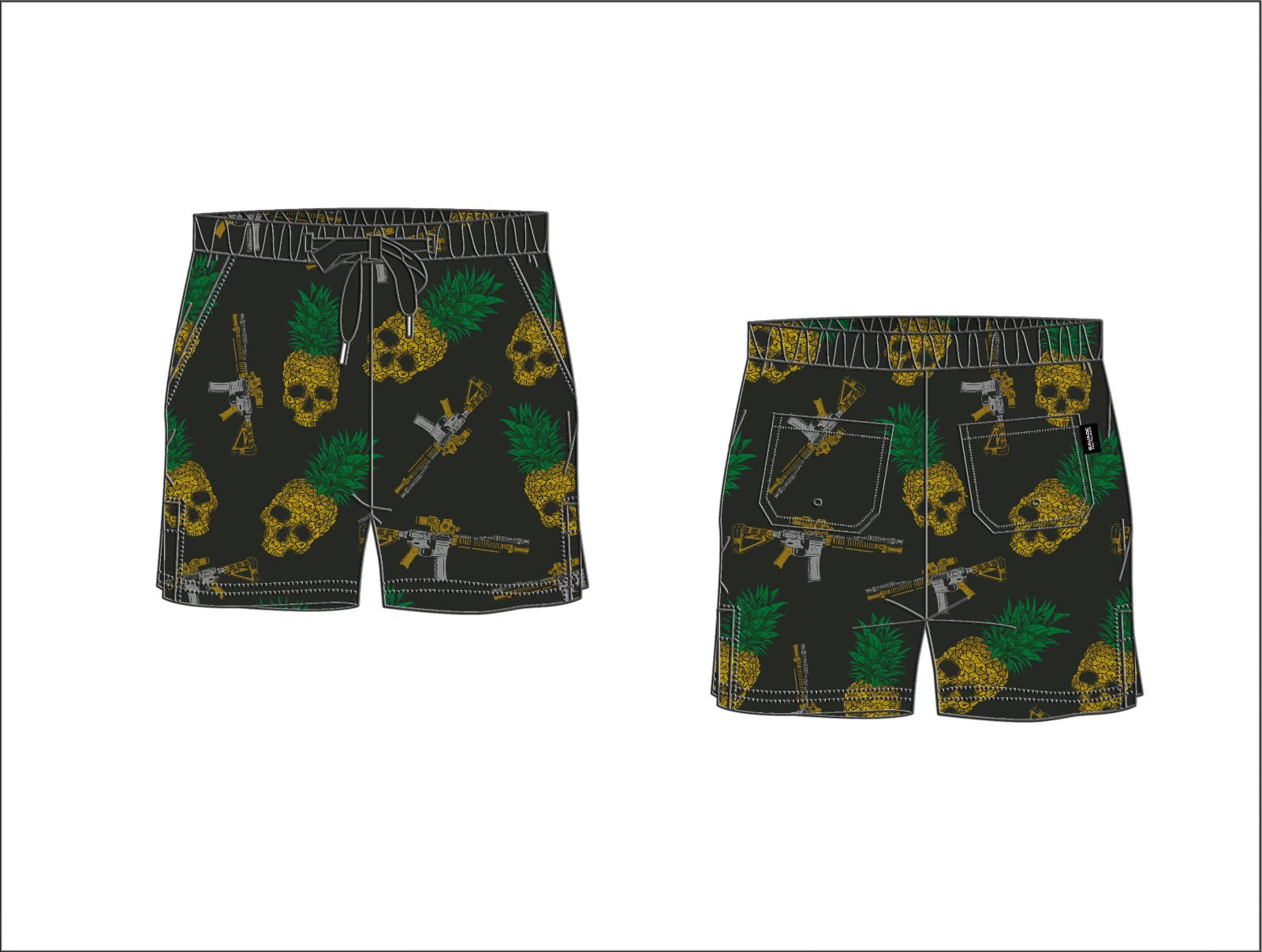 tango charlie - men's performance training shorts tropic thunder