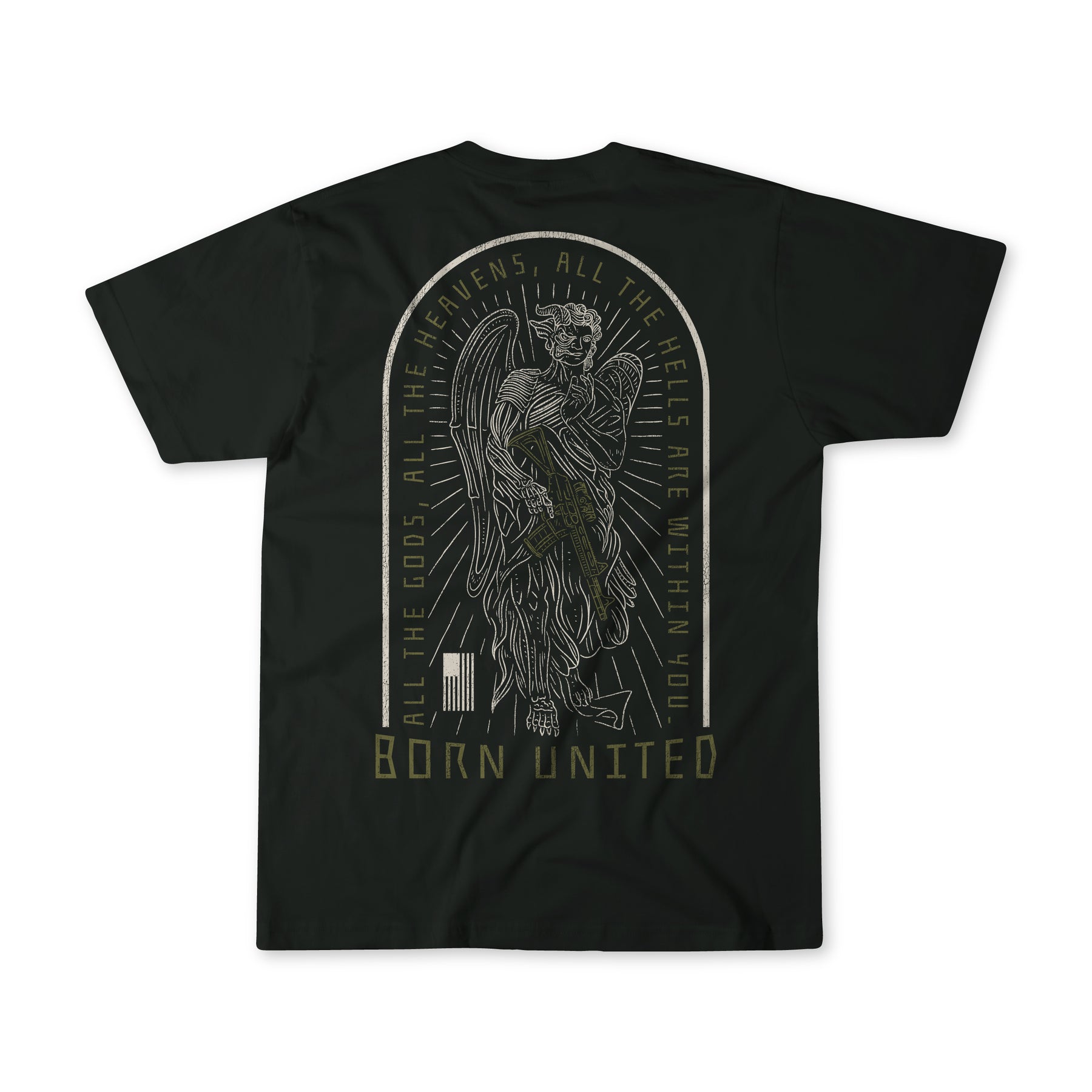 born united - heavens and hell black tee