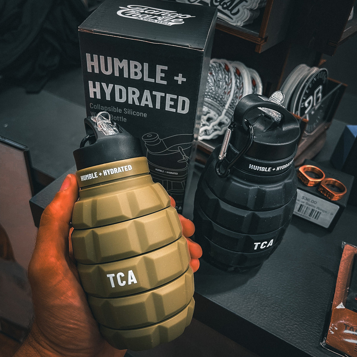 Humble + Hydrated 20 oz Water Bottle - Black Camo