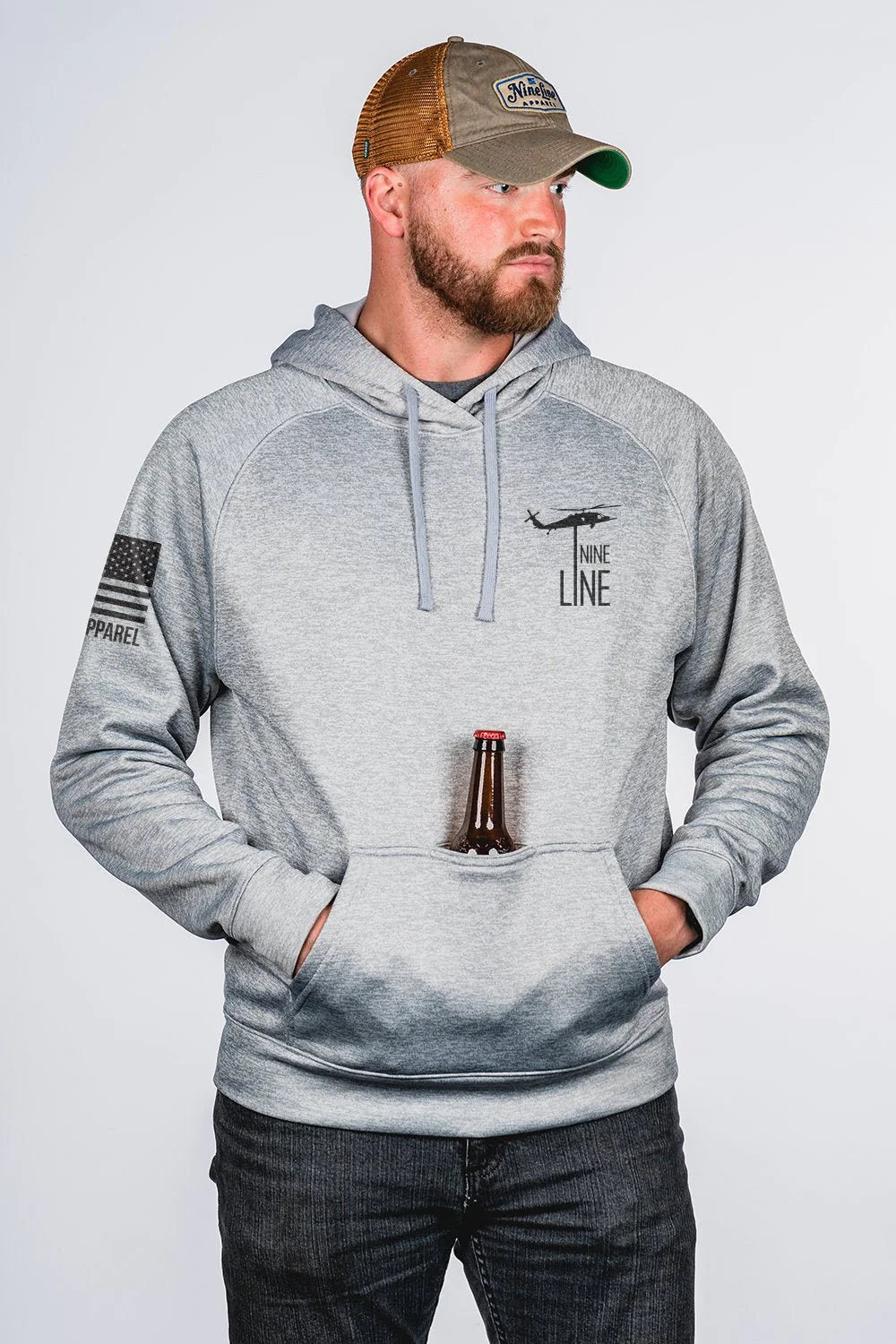 Raglan Tailgater Hoodie- Don't Tread On Me - Heather Grey
