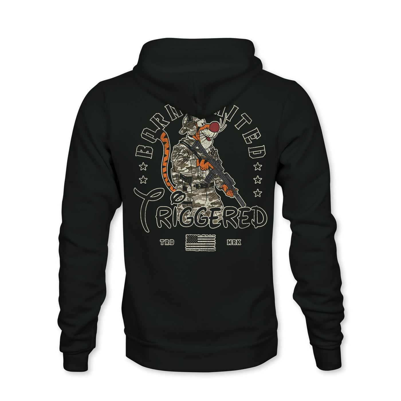 born united - triggered hoodie back