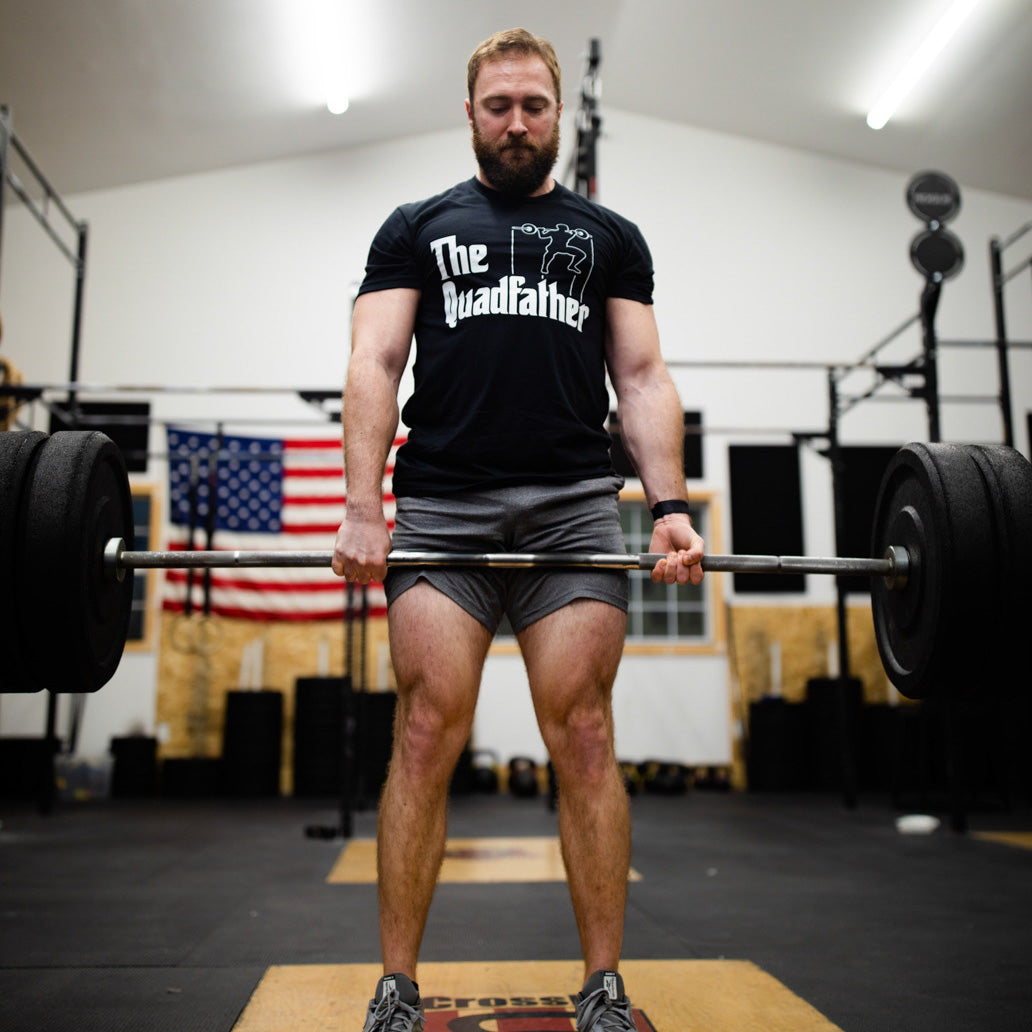 tango charlie - the quadfather t-shirt on male model