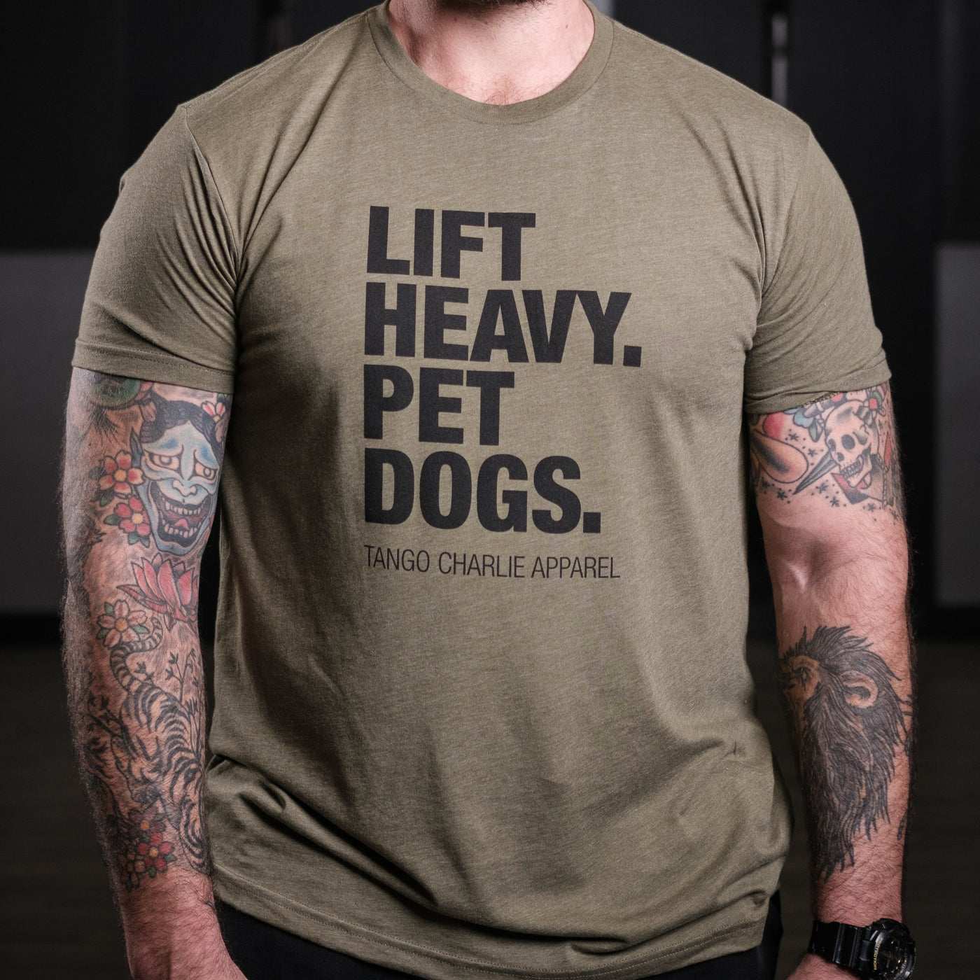 tango charlie - lift heavy pet dogs t-shirt