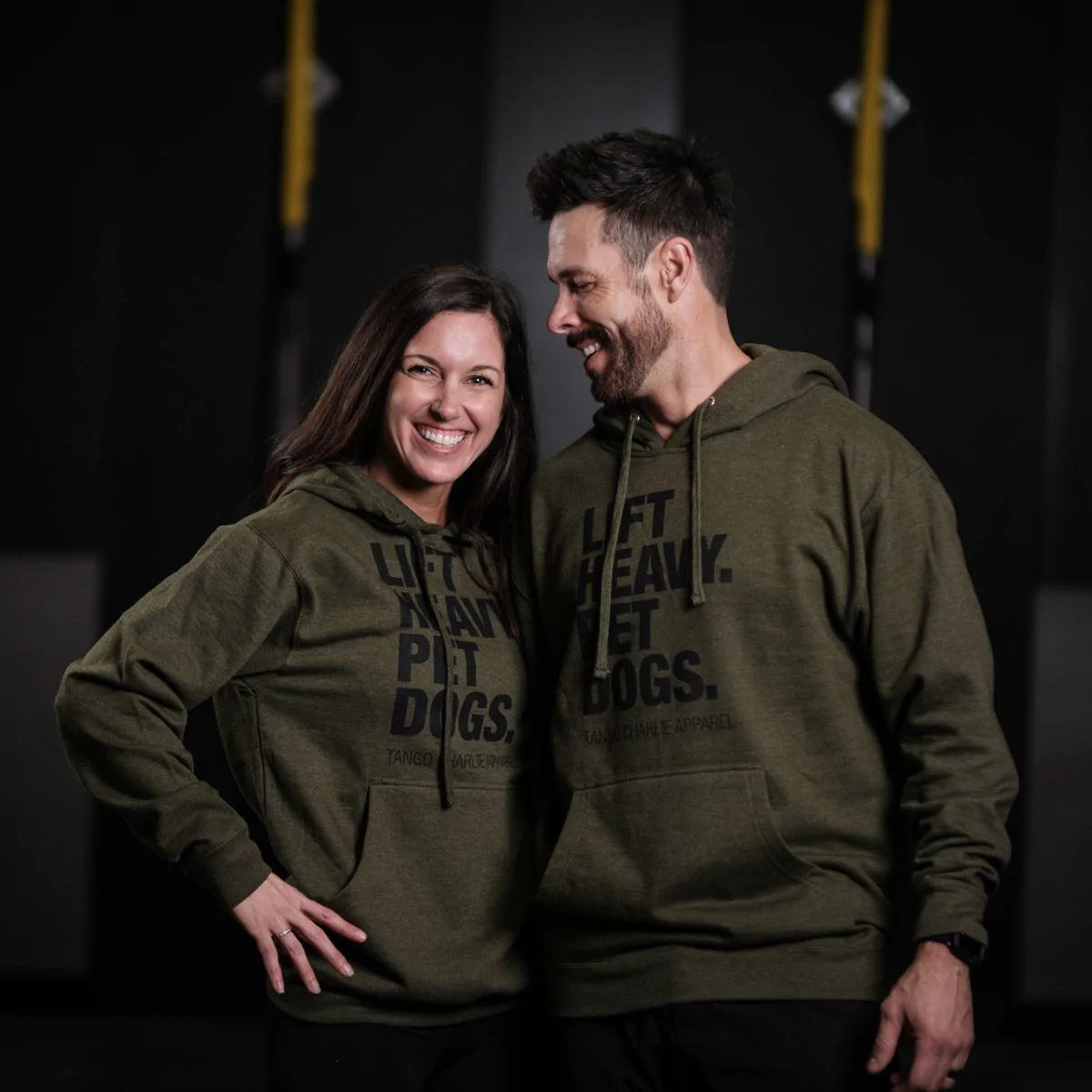 tango charlie - unisex lift heavy pet dogs green hoodie