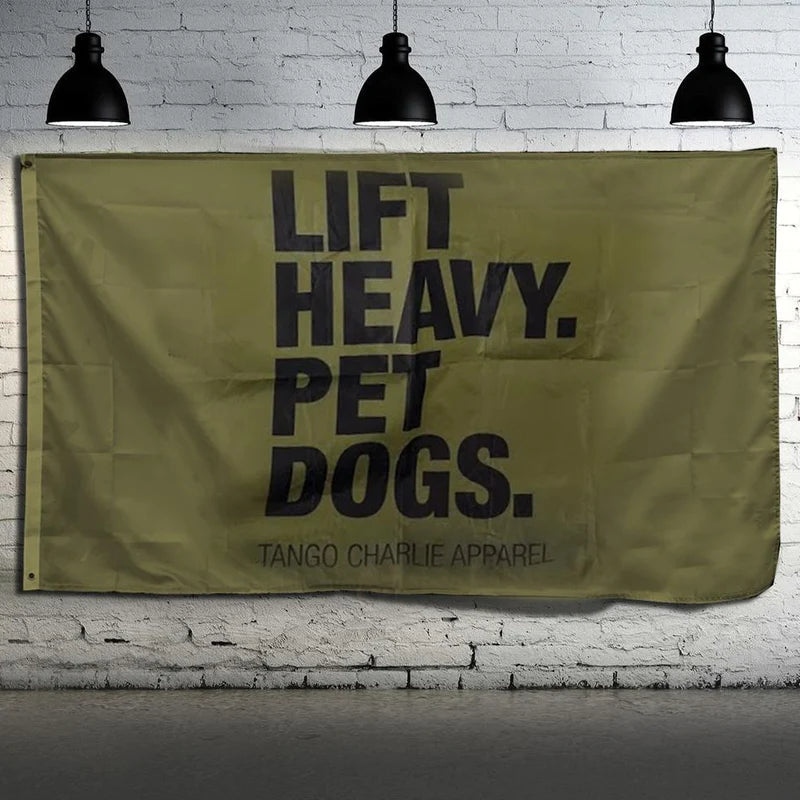 tango charlie - lift heavy pet dogs flag on wall