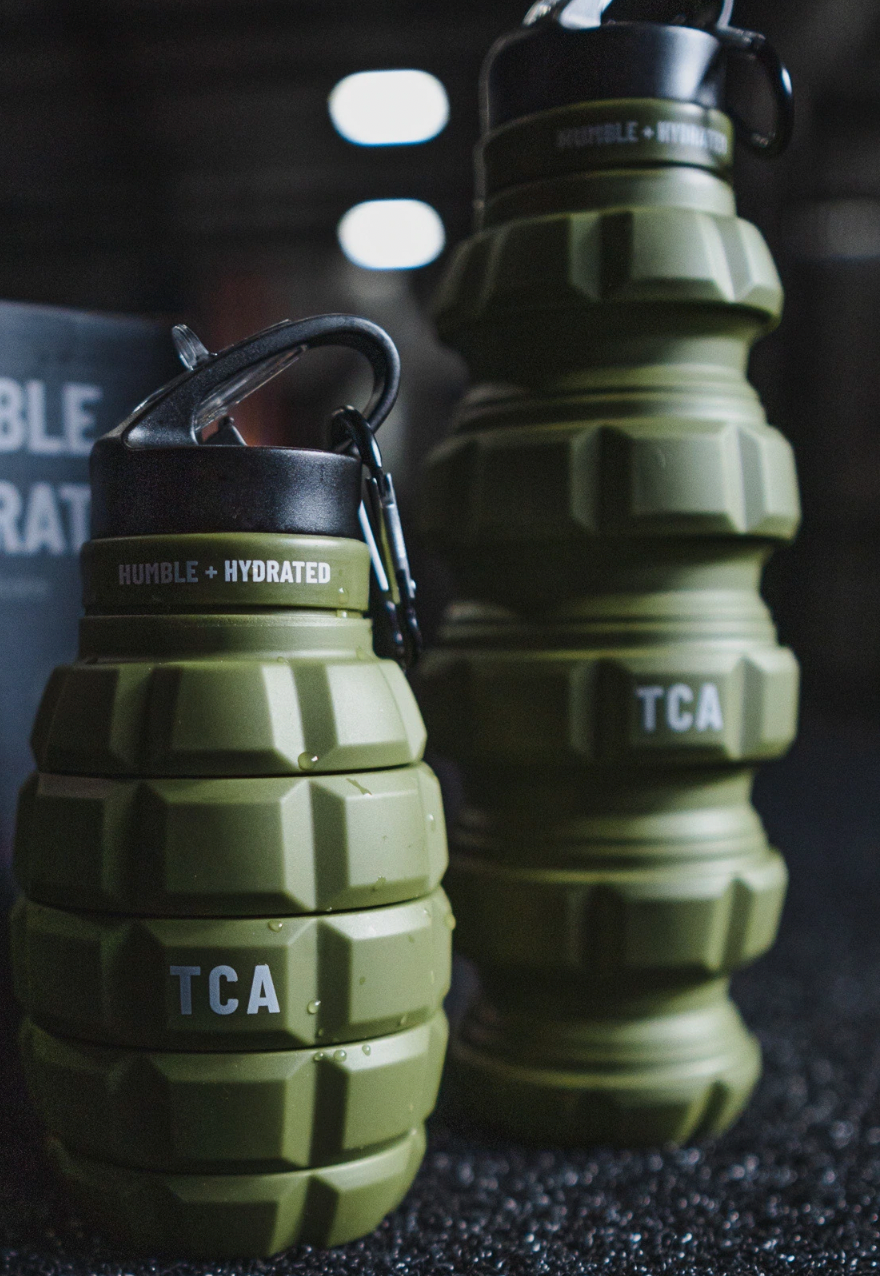 tango charlie - humble and hydrated water bottle army green