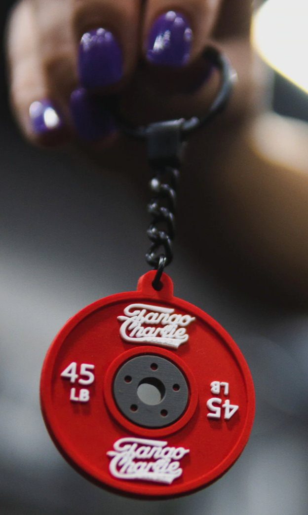 tango charlie - plate keychain red