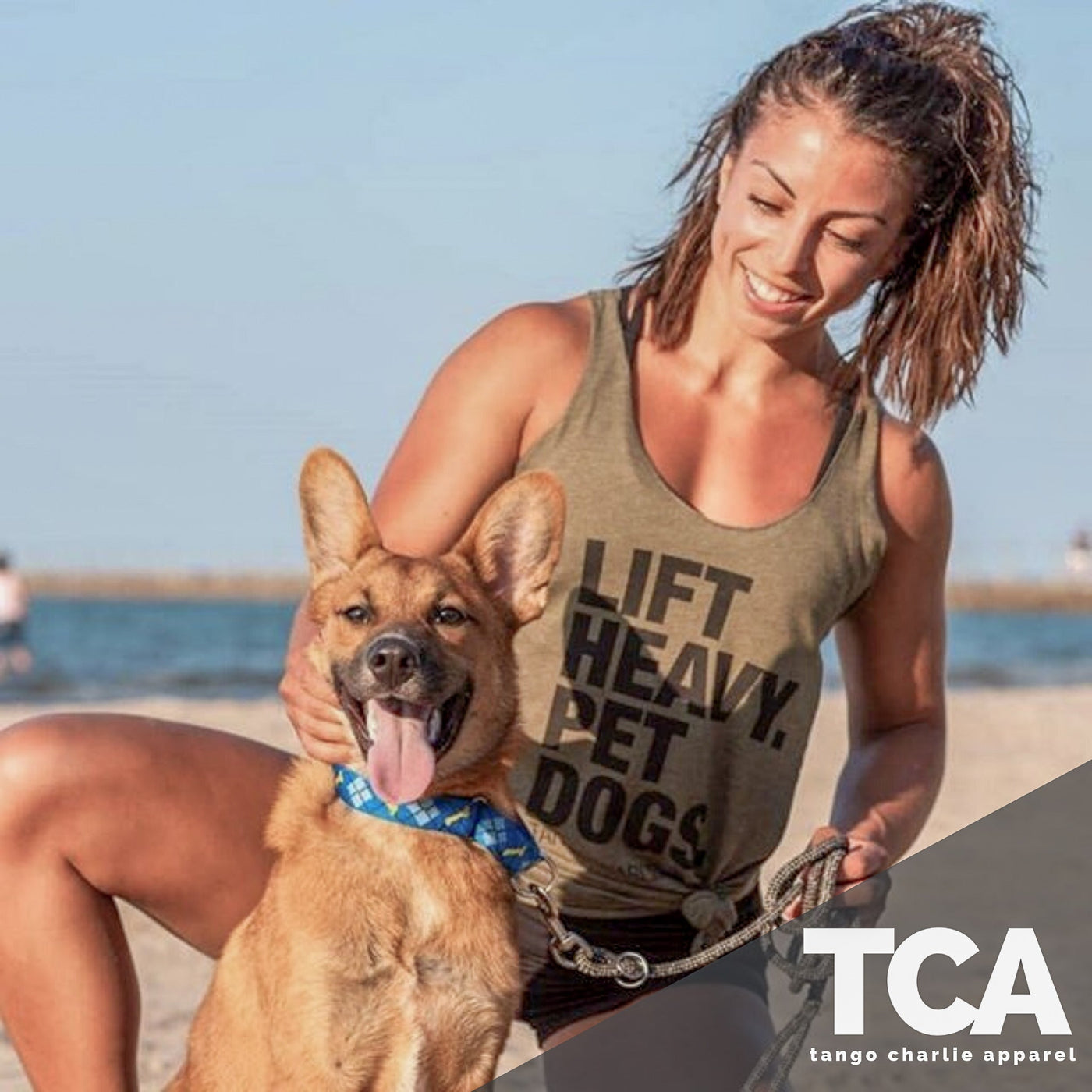 tango charlie - lift heavy pet dogs tank on female
