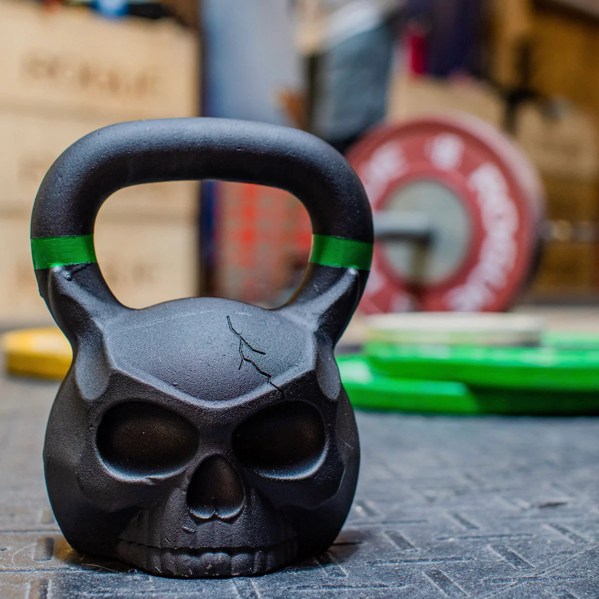 tango charlie - tango skull kettlebell green