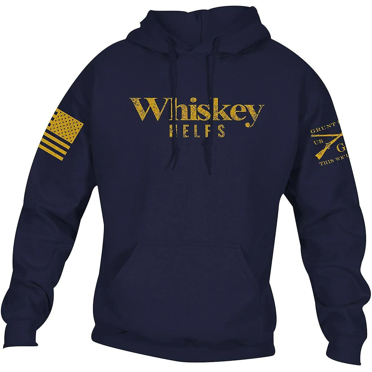 Grunt Style Whiskey Helps Hoodie Navy Born United