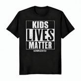 Introducing the Kid’s Lives Matter t-shirt by Born United Private Label—a black tee featuring bold white “Kids Lives Matter” text and smaller “Born United” underneath. Now available for pre-order, with estimated shipping details provided at checkout.