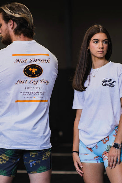 tango charlie - unisex just leg day t-shirt on models