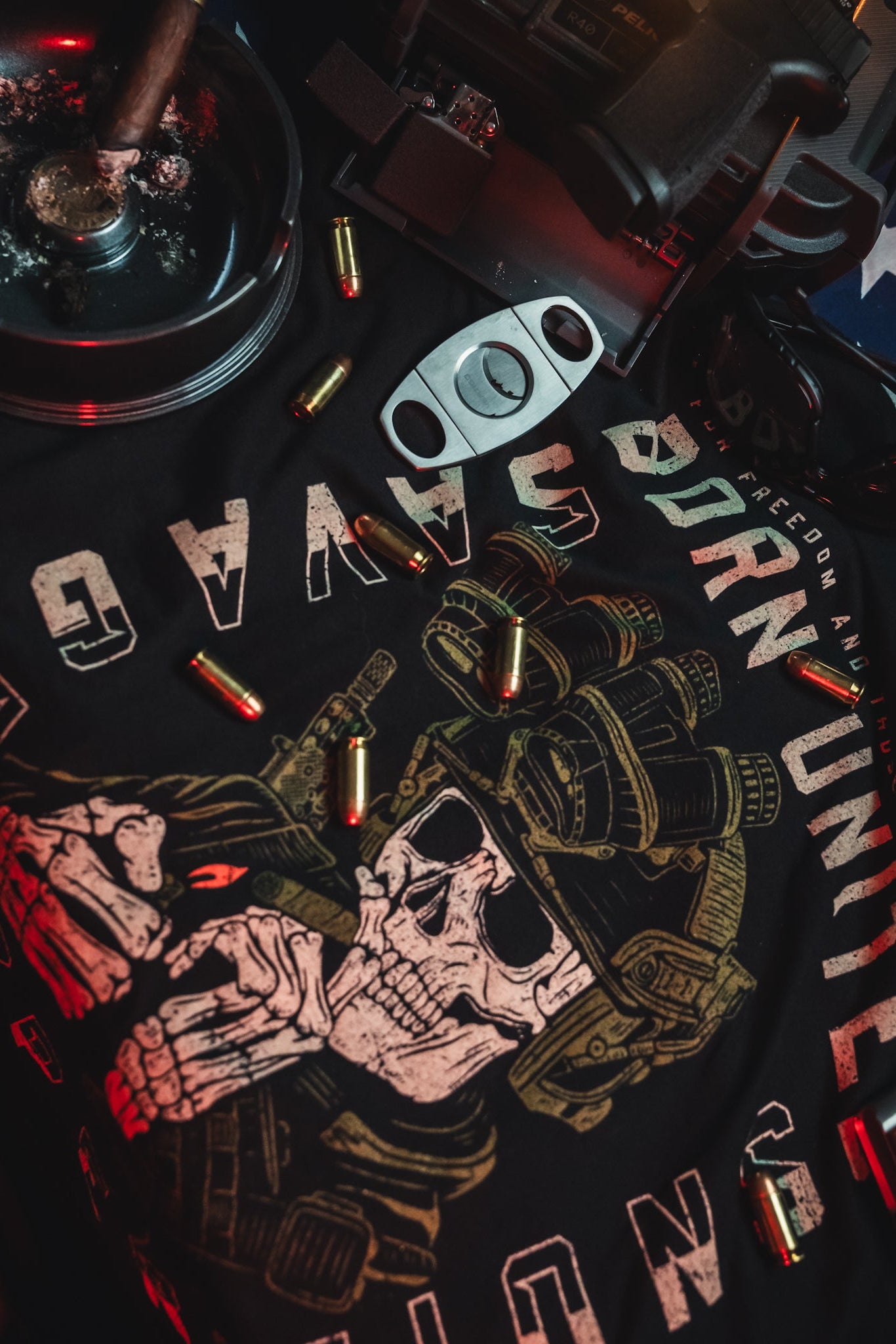 born united - savage operations t-shirt flat lay