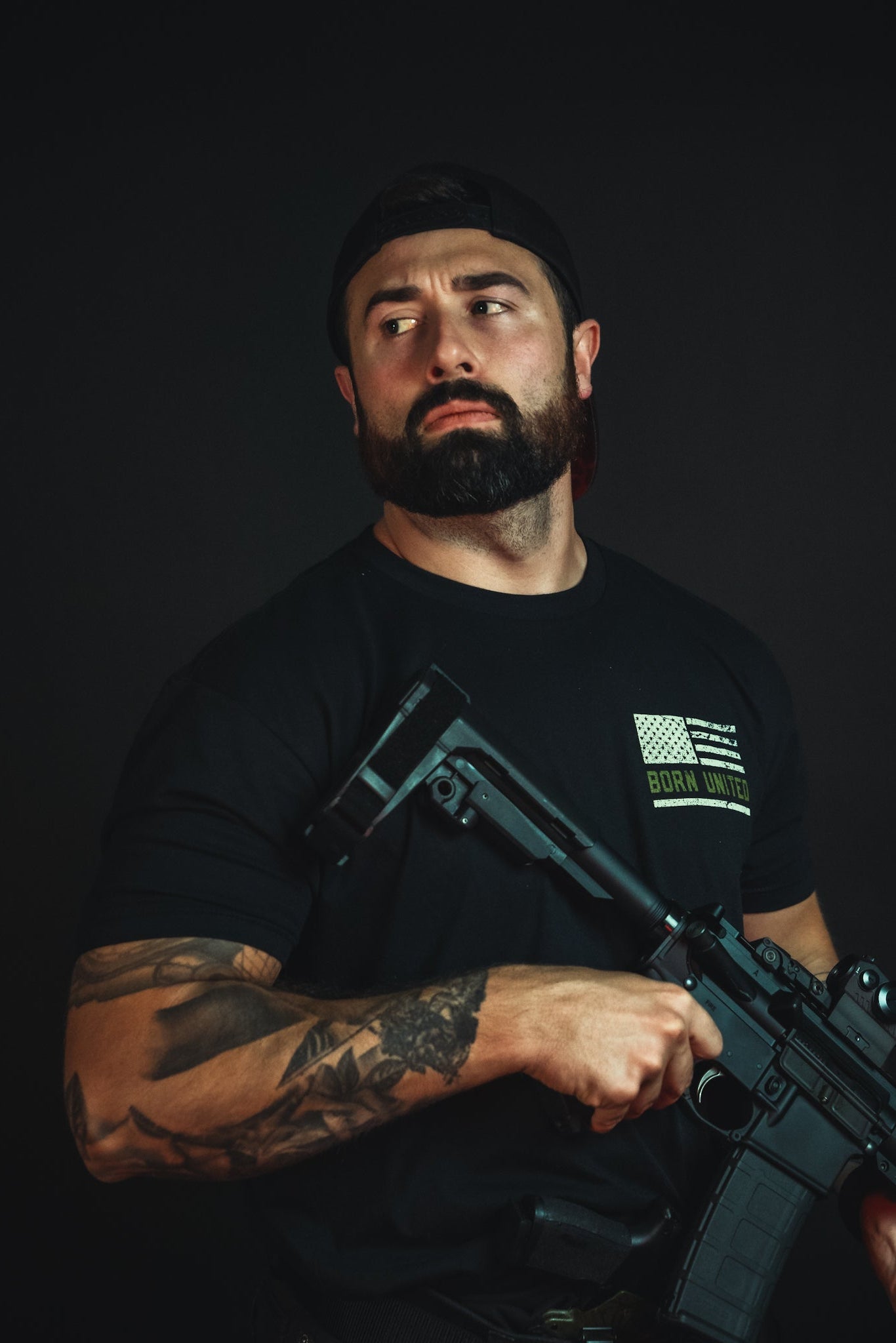 born united - savage operations tee front on model