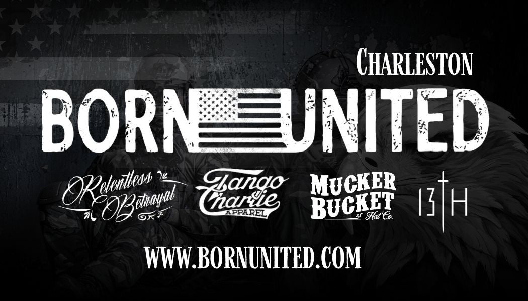 A promo graphic for Gift Cards' Born United Gift Card features a stylized American flag in "UNITED," sponsor logos, and highlights the digital gift card. Learn more at www.bornunited.com.