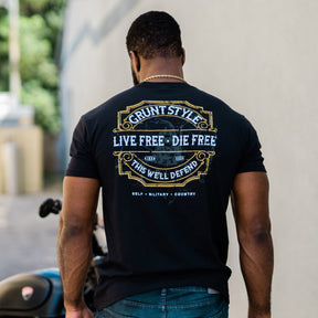 grunt style - live free die free t-shirt