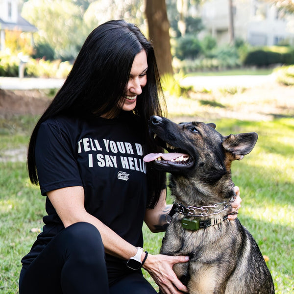 tango charlie - unisex tell your dog i say hello tee