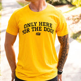 tango charlie - only here for the dogs tee on male model